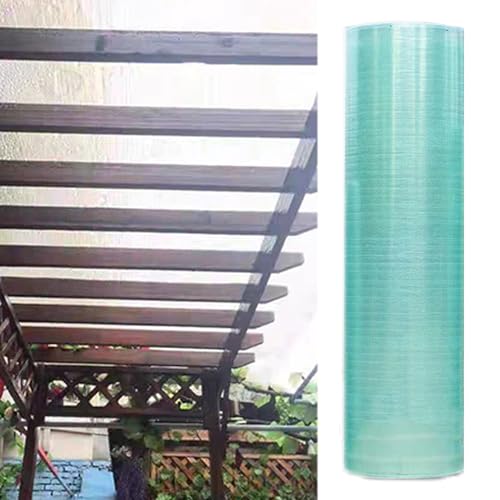 QRZCZXNP Takpaneler av polykarbonat, glasfiberisoleringspaneler, för trädgård och växthus, genomskinliga och stöttåliga (0,6 m x 8 m)