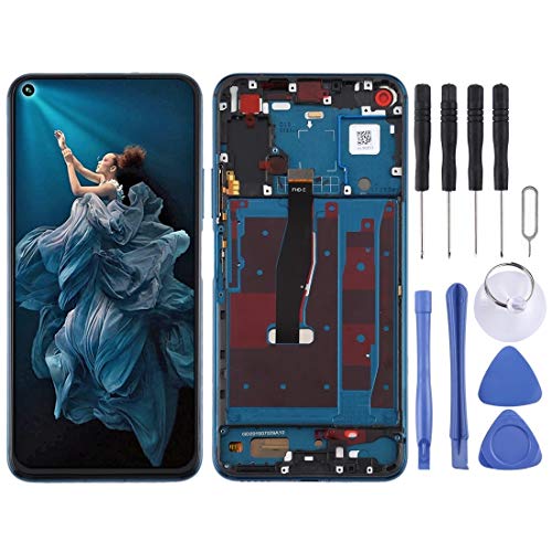 Écran LCD Honor 20 Pro bleu bloc tactile complet de rechange avec cadre