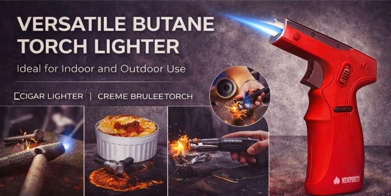Encendedor soplete de butano Newport Zero estilo pistola rojo miniatura 5