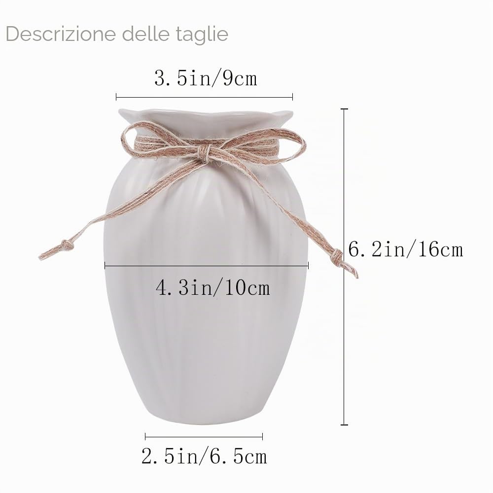 Bouquet di peonie (fiori di hydrangea) artificiali con vaso, in seta, adatto come decorazione per casa, tavola, sala da pranzo (bianco)