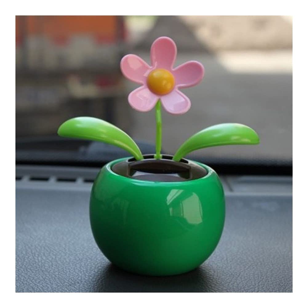 Solar Powered Dancing Flower Car Dashboard Ornaments Swinging Toy Car Accessories Auto Interior Decoration (Color Name : Green)