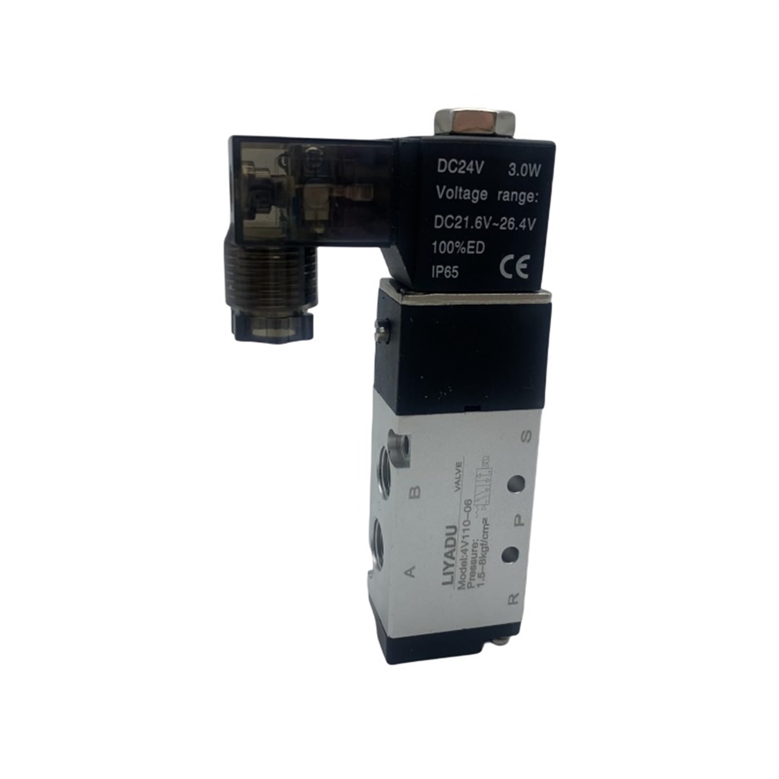 4V110-06 1/8" pneumatisches Steuermagnetventil 5 Wege 2 Positionen DC 24V DC 12V AC 110V AC220V mit 4mm 6mm 8mm passenden Luftventilen(Wire W 4v110-06,DC 12V)