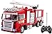 RC Fire Truck Rescue Engine Radio Remote Control w/ Music and Flashing Lights Rechargeable Battery