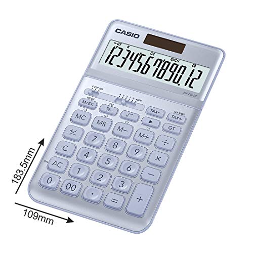 Image of Casio JW-200SC-BU Premium & Stylish Calculator (Light Blue)