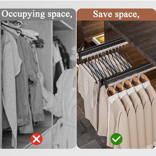 Support de vêtements télescopique réglable de 50 cm pour optimiser l'espace des penderies - 3