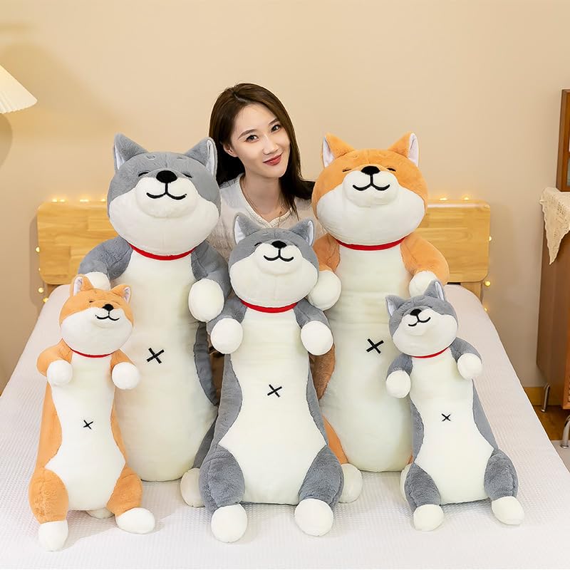 Carino Shiba Inu Cane Peluche Giocattolo Kawaii Gatto Animali di Peluche Cuscino Sonno Bambola Camera Decor Cuscino per Bambini Ragazze Regalo 90 cm Cane Arancione