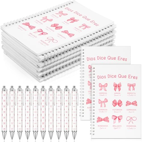 Carnet à spirale chrétien rose lot de 20 idée cadeau pour femme