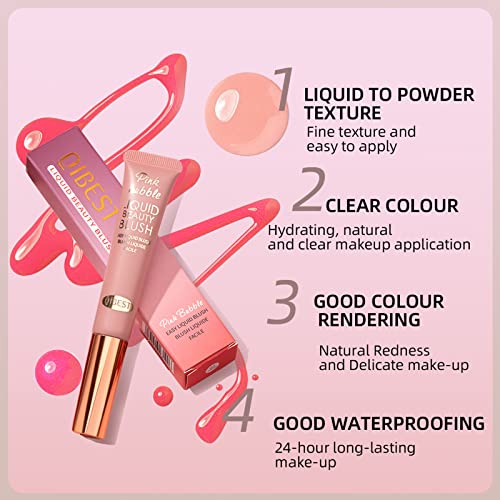 Liquid Blush Beauty Wand Matte Cream Blush Stick With Soft Cushion Applicator For Natural Cheek Tint Blendable Lightweight Long Lasting Dewy Finish Makeup Blush For Face(01 Nude Orange) #TOP6