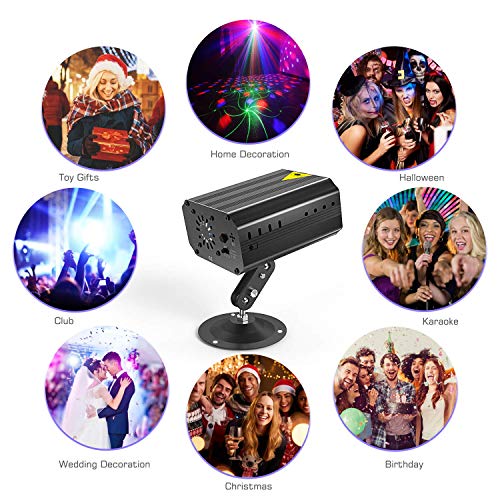 Aidou Disco Lights Sound Activated Led Stage Projector Party Light 6 Colors 24 Patterns With Remote Control For Party Holiday Birthday Christmas Karaoke Club Lighting Effects #TOP5