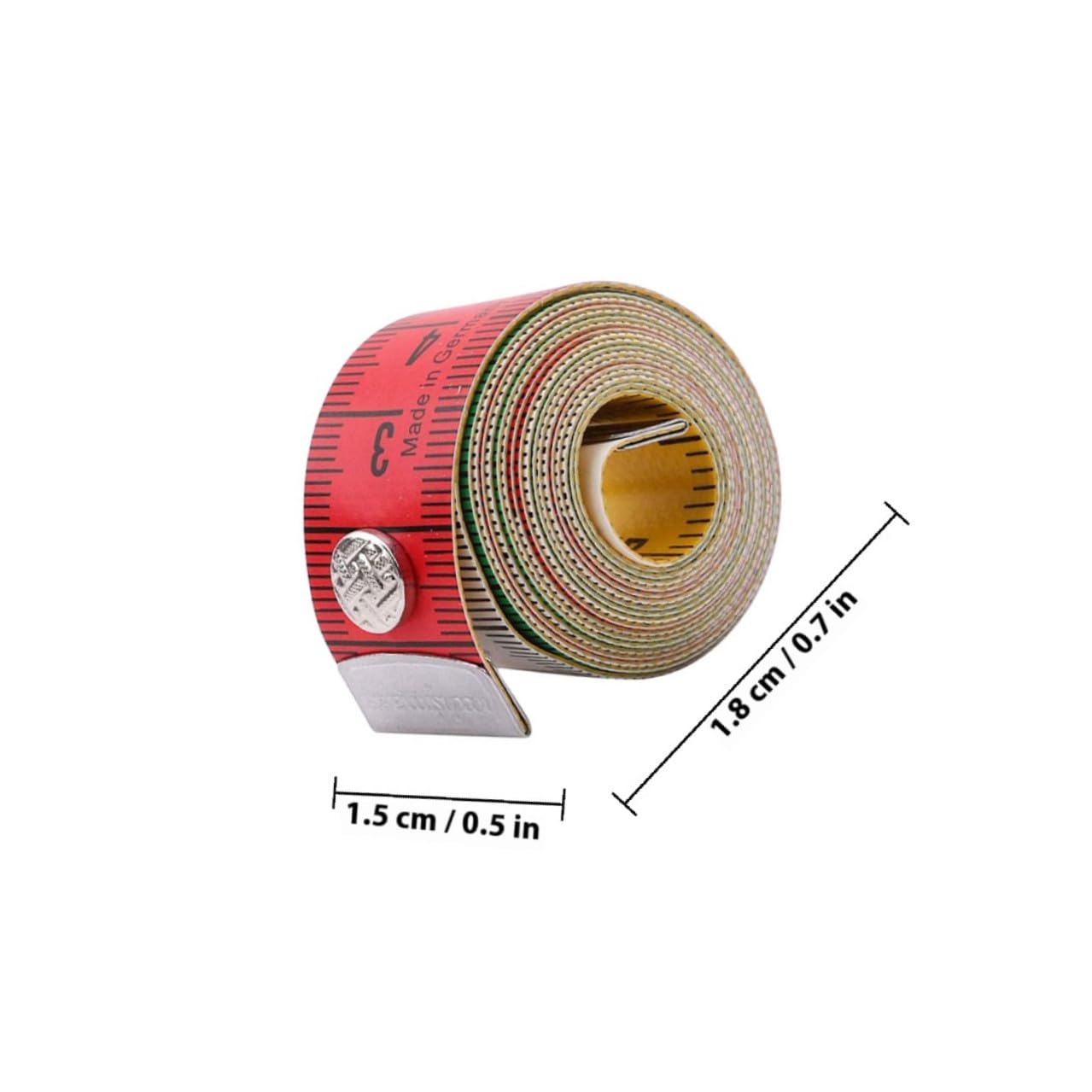 Colorful Snap Button Tape Measure, Double-Sided Sewing Measuring Tape for Body and Waist, Lightweight Soft Ruler with Snap Closure for and Crafts, Portable Measurement Tool