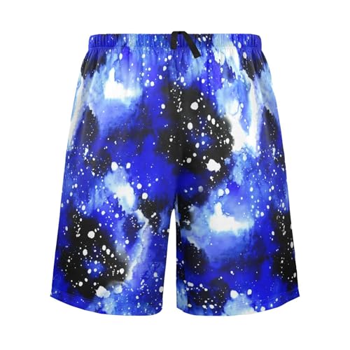 Blue Galaxy Starry Pajama Shorts for Men Lounge Pants Lounge Sleep Shorts Men'S Pajama Bottoms with Pockets, S-XXL-XXL