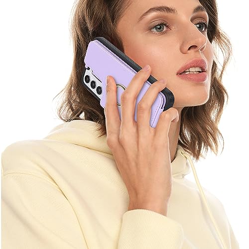 Image of for Samsung Galaxy S23 Case with Card Holder,Galaxy S23 Case Wallet for Women,Credit Card Holder,Ring Stand,Phone Wallet Cases 6.1 inch(Purple)