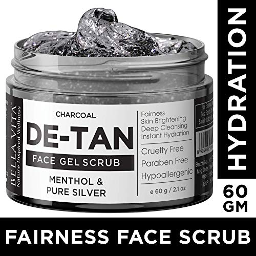 Bella Vita Organic Charcoal De Tan Removal Scrub For Brightening & Fairness For