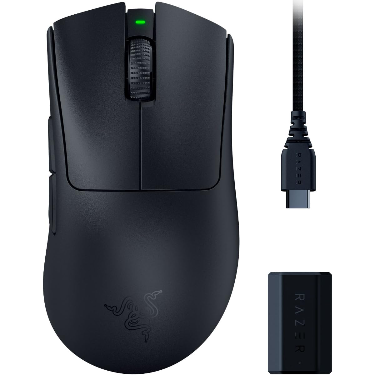 Razer DeathAdder V3 Pro Wireless Gaming Mouse: 63g Ultra Lightweight - Focus Pro 30K Optical Sensor - Fast Optical Switches Gen-3 - HyperSpeed Wireless - 5 Programmable Buttons - 90 Hr Battery - Black