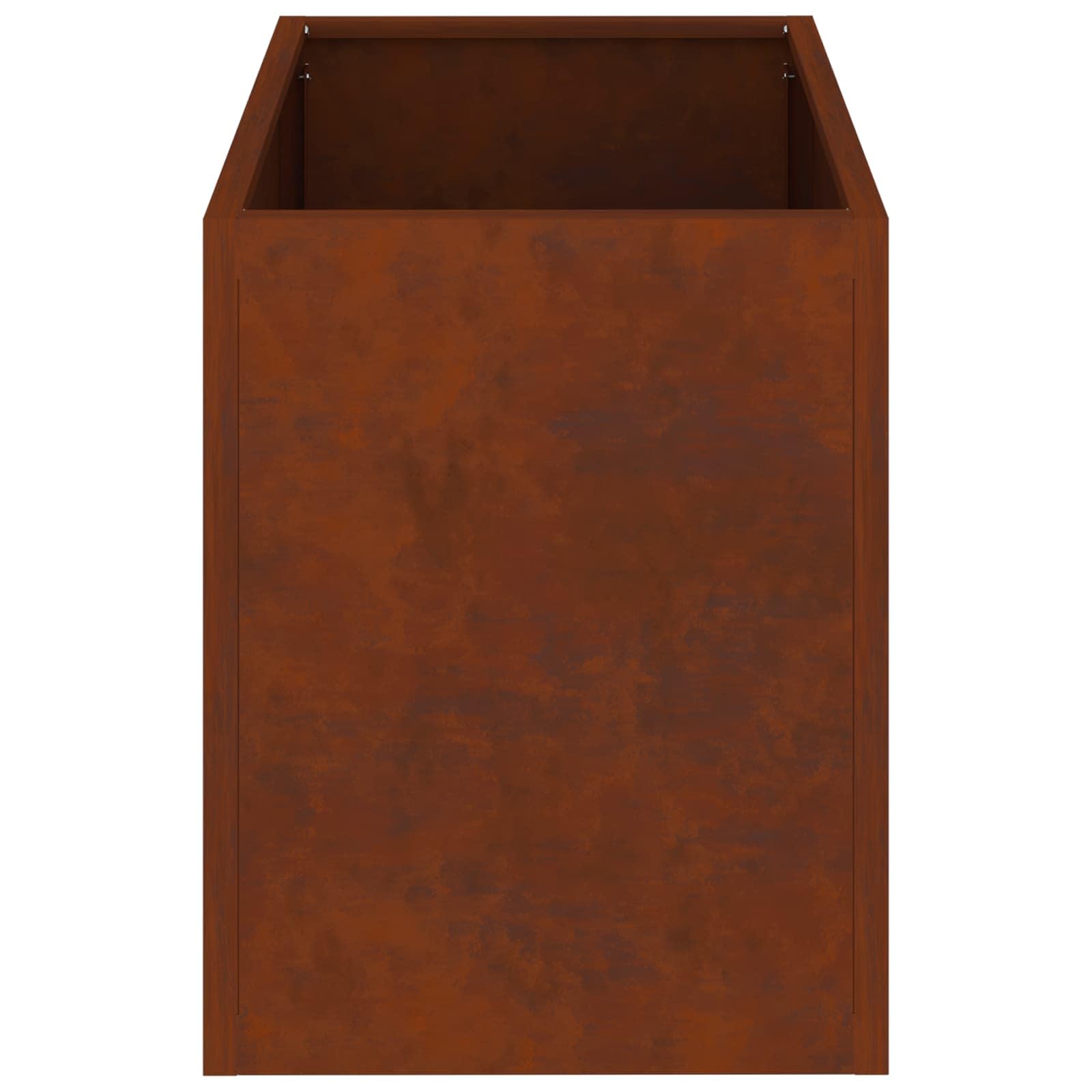 Cache-Pot de Jardin en Acier patiné 50 x 32 x 40 cm, bac Contenant Plante pour Balcon terrasse extérieur, jardinière Robuste avec Drainage, Support idéal pour Fleurs succulentes