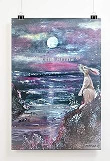 Hare Print A4 Frosty Hare Wall Art Rustic Morena Artina