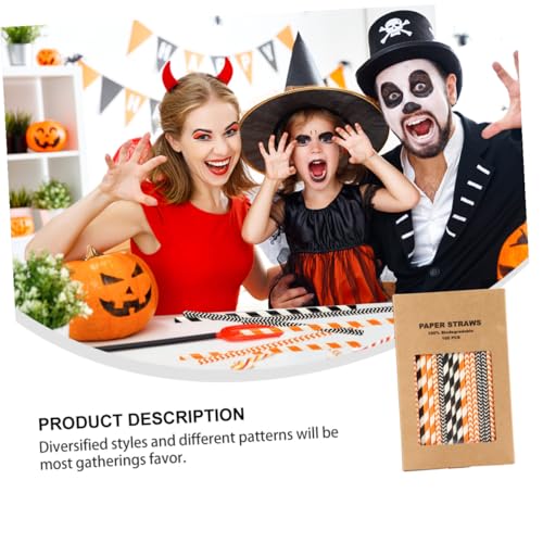 Pitillos de Papel Kraft para Halloween 100 pcs miniatura 6