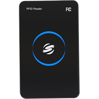 RFID Reader USB 13.56 MHz Card Reader ID Card RFID IC Reader Non-Contact Card Reader with LED Display Beep for Parking Management System Access Controller