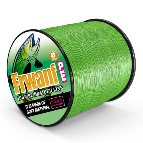 FRWANF 8 Strand Braided Fishing Line - Colorfast - Zero Stretch - High Strength - Abrasion Resistant Braided Line - Thousands of Choices in 9 Colors - Professional Performance in Salt or Fresh Water