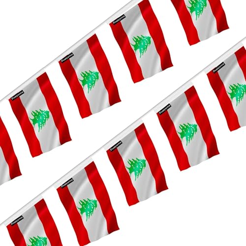 Guirlande drapeau Liban 14x21cm haute densité avec 100 pavillons