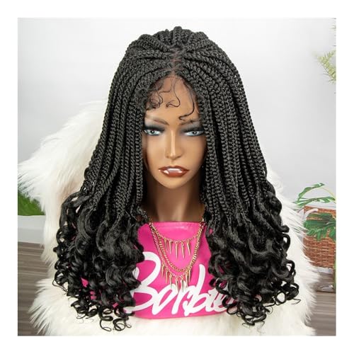 Perruques Cheveux Humains avec Perruque tressée en Dentelle 4*4 Black