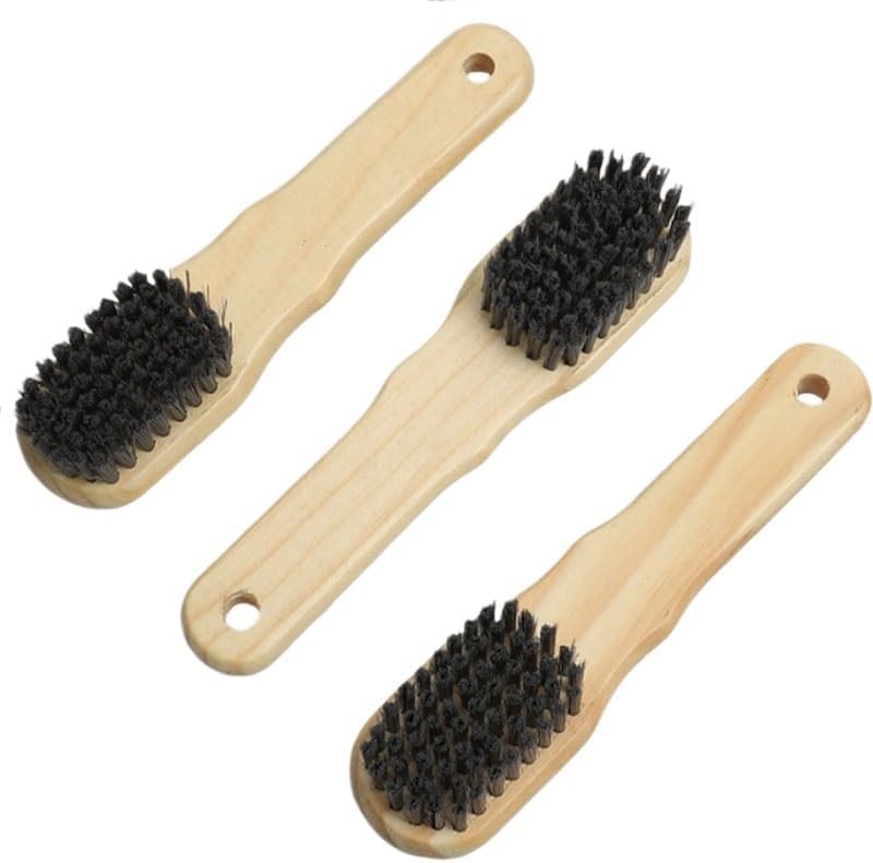 Wood Handled Shoe Brush Cleaning Stiff Bristle Household