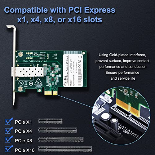Adaptador de red SFP PCIe para conectar fibra a servidor 5