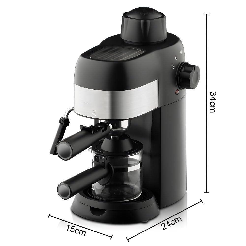 Máquina de café expreso italiana compacta for el hogar/la oficina, semiautomática con espumador de leche de vapor de alta presión