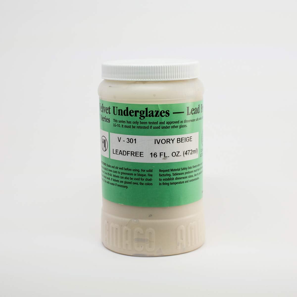 AMACO Velvet Underglaze, Pint, Ivory Beige V-301, Each