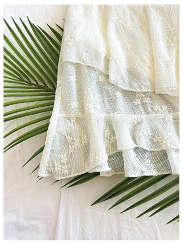 MakeMeChic Women's Vacation Floral Ruffle Tiered Mini Skirt Bow A Line Summer Short Skirts3