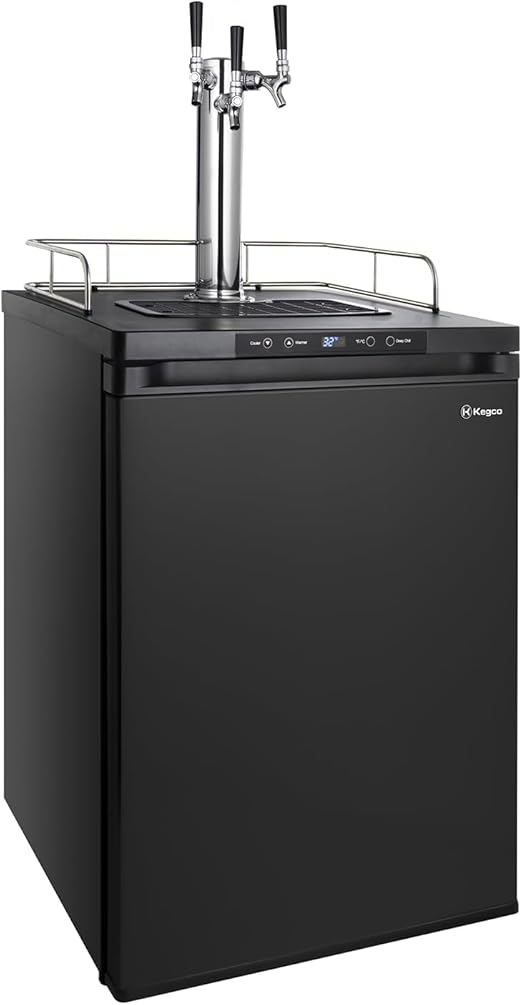 Kegco Kegerator 24" Wide Triple Tap Black Digital Beer Dispenser K309B-3
