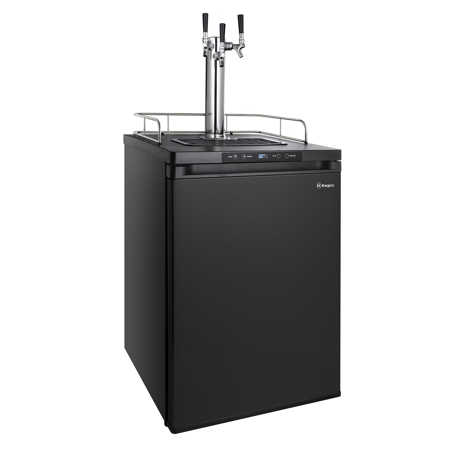 Kegco Kegerator 24" Wide Triple Tap Black Digital Beer Dispenser K309B-3
