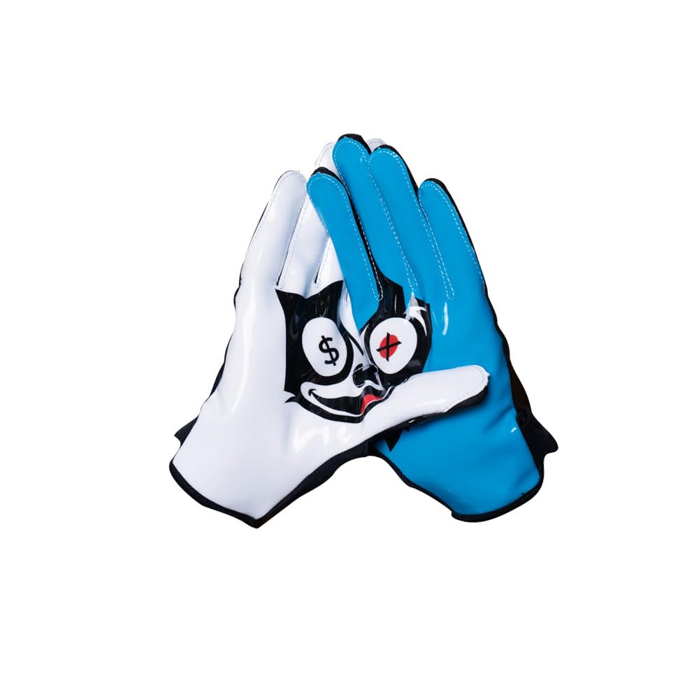 MASSOV EVO2 Youth Football Gloves – Sticky Grip ProTac Palms, Breathable Mesh Fit, SFIA – Kids Football Gloves - Youth, X-Small, Felix Color