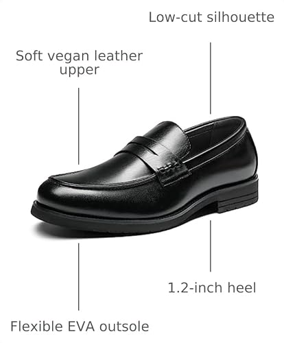 Bruno Marc Bruno Marc Men's Dress Slip-on Penny Loafers Formal Shoes,Black,10.5