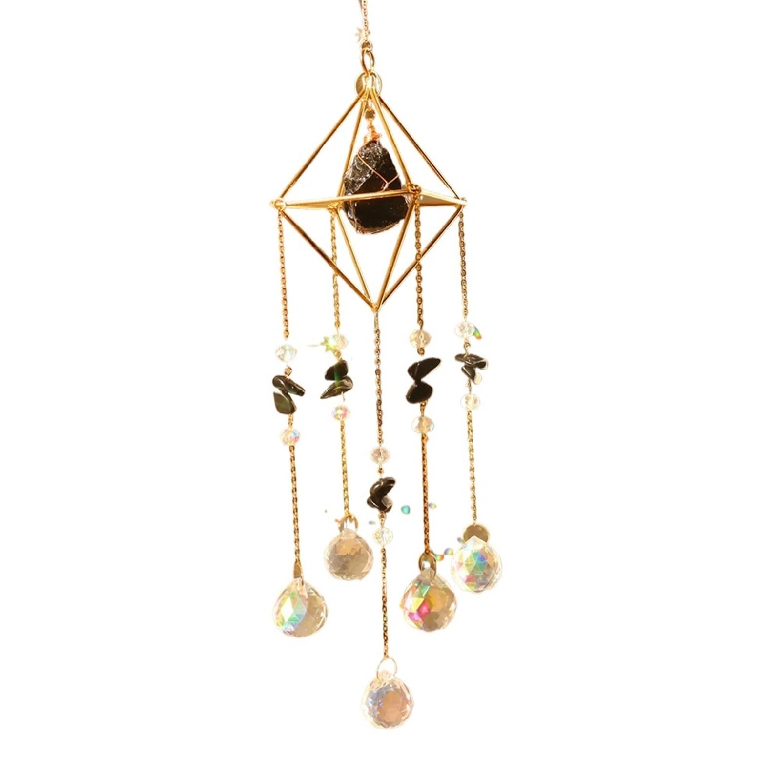 Ppqiru Style06 Moon Crystal Wind Chime Pendant For Home Decor Outdoor Garden Suncatcher Holiday Party Supplies For Decoration(Style06)