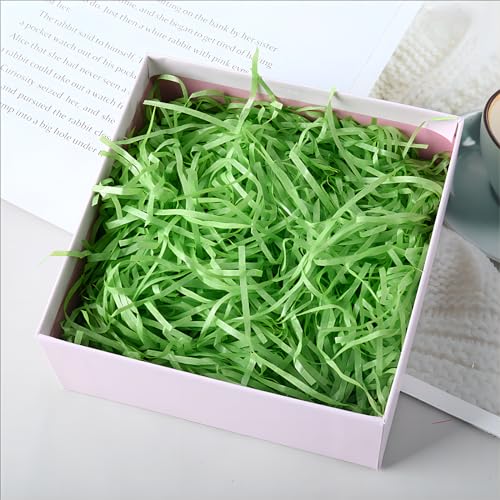 HXJDAM 150g Ostergras Grün FüLlmaterial Geschenk Geschreddertes Papier Easter Grass für Osternester und Geschenkverpackung(Ostergras Grün)