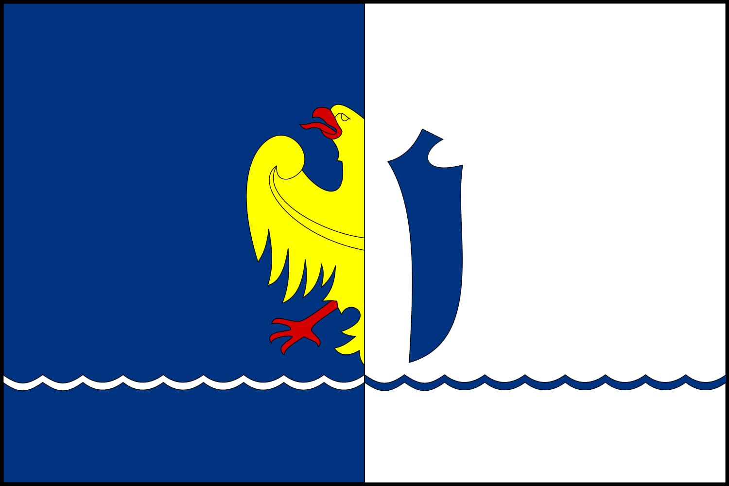 Drapeau Bystřice grand format en tissu haute résistance pour mât