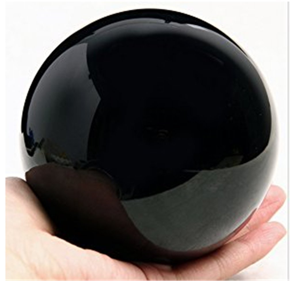 Amazon.co.jp: xiulin 人工(溶錬)黒曜石 水晶玉 クリスタル上質 珠