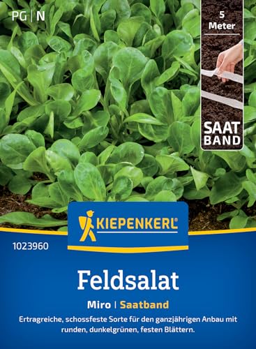 Kiepenkerl Feldsalatsamen Miro 1023960 - Schossfeste ertragreiche Sorte für den ganzjährigen Anbau mit dunkelgrünen Blättern - Salatsamen Saatgut Schnittsalat