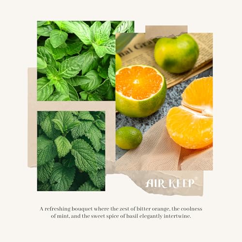 Image of Airkeep Reed Diffuser Set,3.38 fl oz (100 ml) - Lime Basil Oil Diffusers with 8 Reed Sticks, Home Fragrance Reed Diffuser for Bathroom Shelf Decor