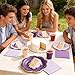 Purple Plates and Napkins Party Supplies for 20 Guests, Lavender Scalloped Paper Plates with Gold Rim, Elegant Disposable Tableware Set for Birthday, Baby Shower, Wedding, Bridal & Tea Party, 60 PCS