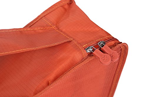 Image of 6 Sets Travel Organizers Packing Cubes Luggage Organizers Compression Pouches (Deep Orange)