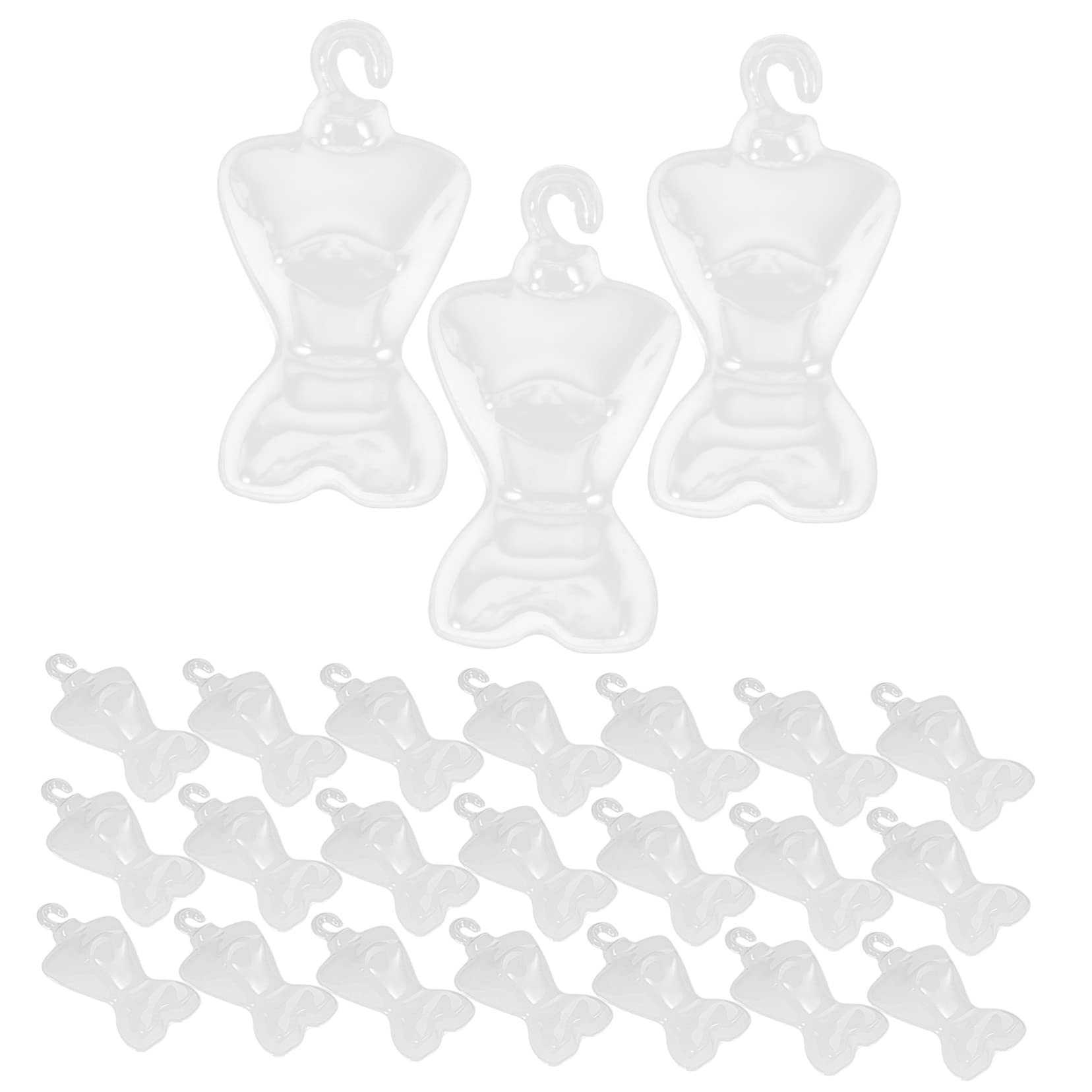 SEWACC 100pcs Transparent Coat Hanger Mini Doll Dress Hanger Adorable Mini Hanger Wardrobe Clothing Organizer Doll Garment Mannequin Hanger Doll Hanger Plastic Clothing Support Human Body
