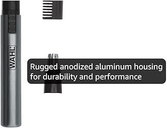 Wahl Micro Groomsman Battery Personal Trimmer for Hygienic Grooming with Rinseable, Interchangeable Heads for Eyebrows, Neckline, Nose, Ears, & Other Detailing - 05640-600