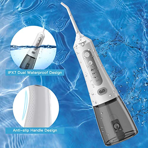 Water Flosser for Teeth, Professional Cordless Dental Oral Irrigator with 300ML Water Tank, 6 Mode, 6 Jet Tips, Portable and Rechargeable Waterproof Water Floosers For Home and Travel - Thumbnail 4