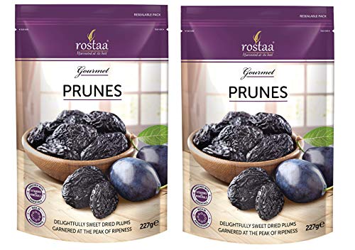 Image of rostaa Pitted Dried Plumps Pouch (Gluten Free, Non-GMO & Vegan), Prunes, 227 gm, (Pack of 2)