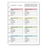 Insert for 9-Disc Classic, Color Password Tracke，Pre-punched Inserts, Refill Calendar