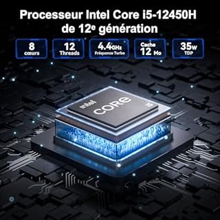 GEEKOM IT12 2026 Édition Mini PC avec Intel i5-12450H (Jusqu’à 4,4 GHz), SSD 512Go, 16Go RAM(Évolutif, Non-LPDDR), USB4, Windows 11 Pro, Lecteur SD, Mini Ordinateur de Bureau pour Maison/l'école