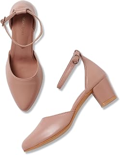 Women’s Pointed Toe Block Heel Fashion Sandals with Buckled Ankle Strap