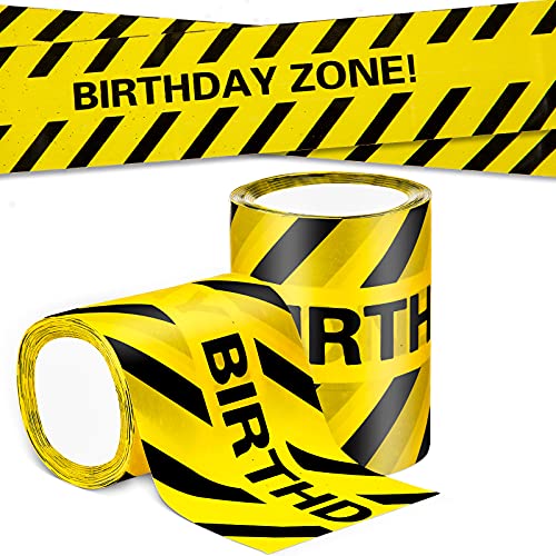 Ruban adhésif d'avertissement construction jaune et noir pour fournitures de fête anniversaire